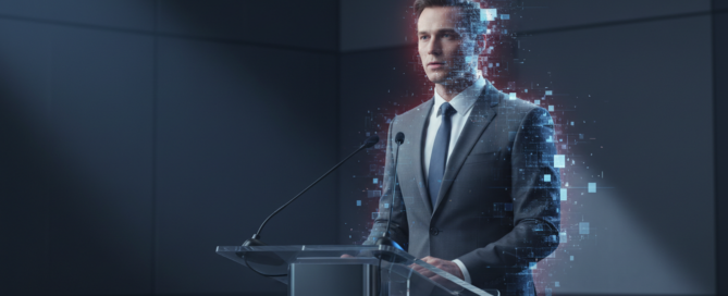 Ein KI-generiertes Bild von einem CEO, welches die Gefahr von CEO Deepfakes verdeutlicht.